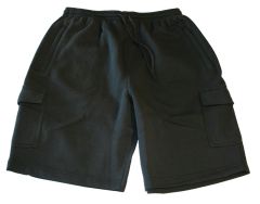 Espionage - Jersey Cargo Jogg Shorts Sort + Koksgrå (2)